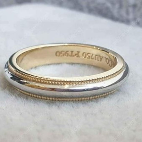 Tiffany Milgrain Ring (18K Yellow Gold & Platinum - Picture 2 of 2